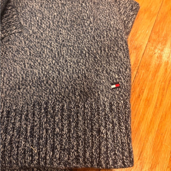 Women's Tommy Hilfiger Small Blue/Grey Cotton Short Sleeve Knee Length Dress - Picture 8 of 8